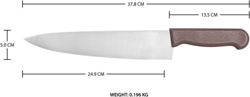 Kitchen Master 10 Inch Stainless Steel Professional Chef Knife (Brown) | NSF Certified for Cooked Meat - Image 2